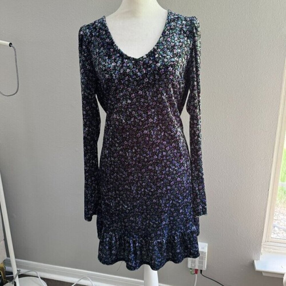 Wild Fable Floral Velvet Ruffle Dress - Picture 1 of 3